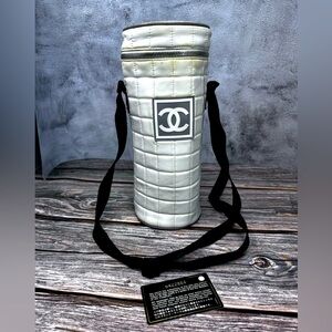 CHANEL Sports Line Bottle Holder White Shoulder Bag Cylindrical GUC​